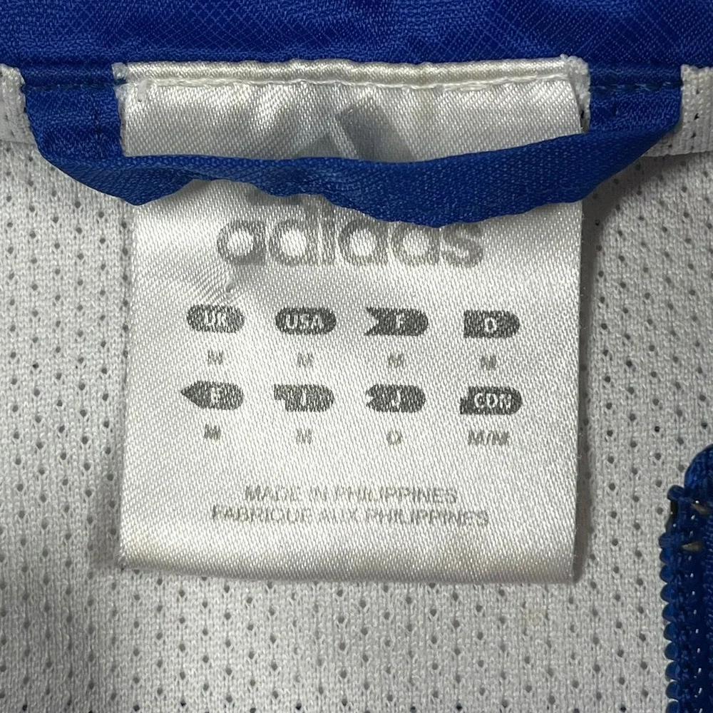 Adidas Windbreaker Jacket Mens Medium Blue 3-Stripe Mesh Lined Vintage 355915